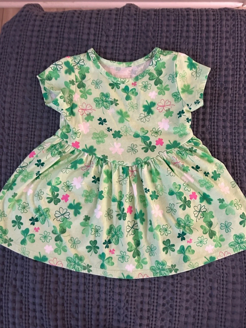 Children’s Place Green Clover Print Kids Dress